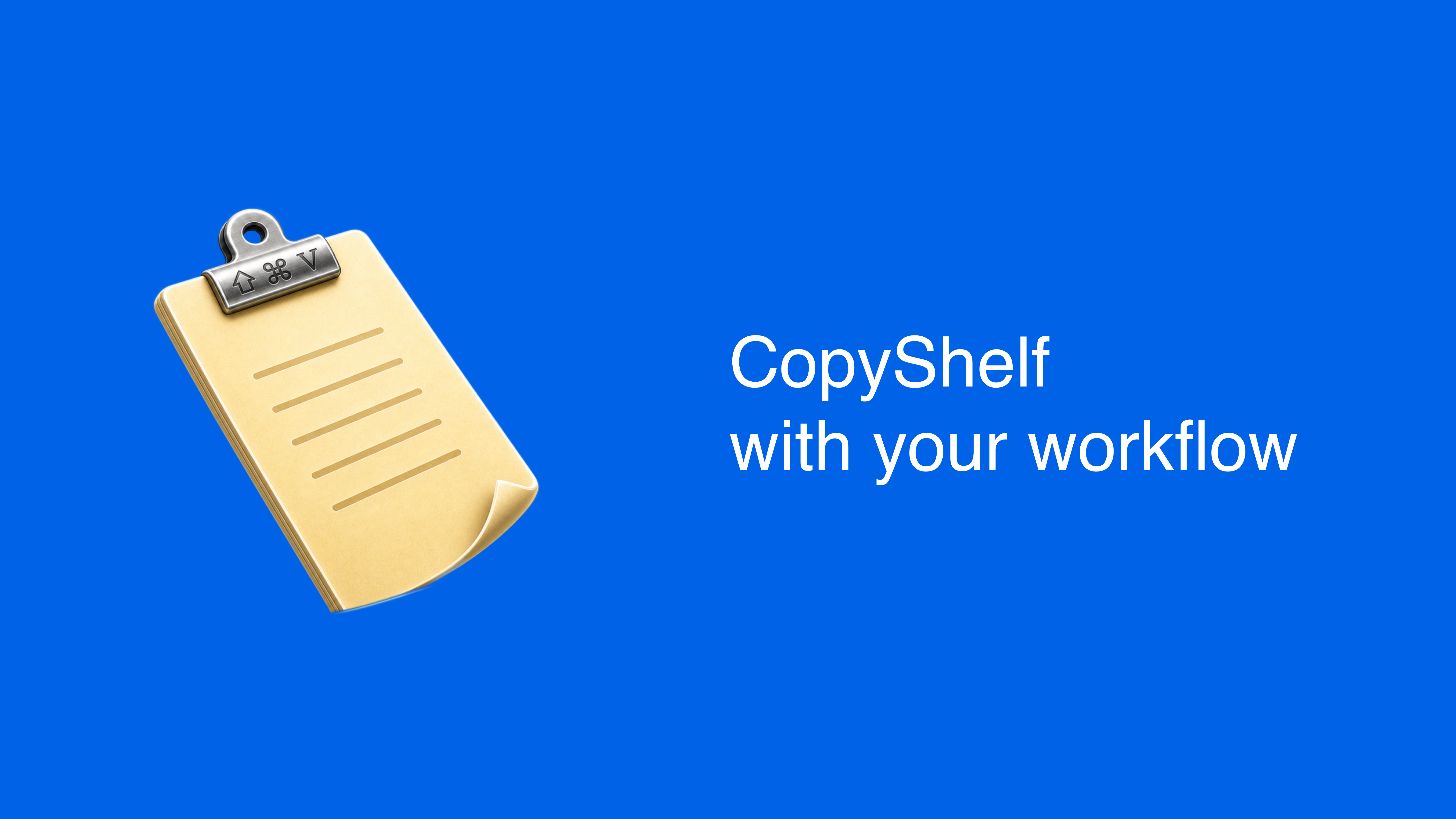 CopyShelf macOS 智能剪贴板界面概念图,展示高密度历史列表、快速检索与顺序粘贴工作流